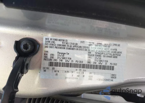 2017 Ford Focus Titanium из США, поврежденный, VIN 1FADP3J27HL207032